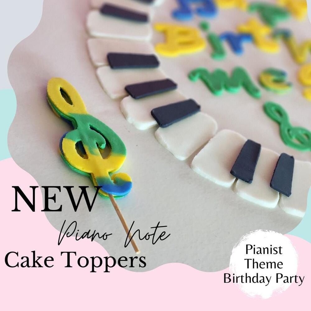 Fondant Piano Cake Topper: Musical Birthday Party Decorations